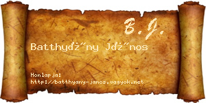 Batthyány János névjegykártya
