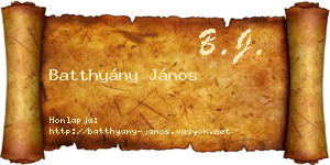 Batthyány János névjegykártya