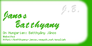 janos batthyany business card