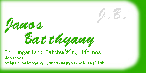janos batthyany business card